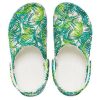 Crocs 4 Baskılı Açık Hava Düz Topuklu Plaj Spor Beyaz Yeşil Sandaletler “Beyaz Yeşil” 206230-1C8