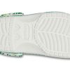 Crocs 4 Baskılı Açık Hava Düz Topuklu Plaj Spor Beyaz Yeşil Sandaletler “Beyaz Yeşil” 206230-1C8