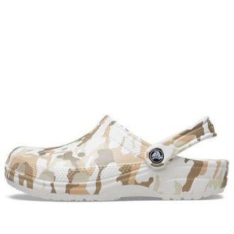Crocs Classic Clog Kamuflaj Baskılı Plaj Sandaleti Beyaz Kamuflaj Unisex 206454-94S