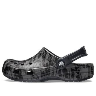 Crocs Classic Clog Kamuflaj Baskılı Plaj Sandaletleri Siyah Unisex 206454-001