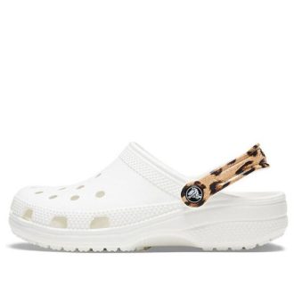 Crocs Classic Clog Plaj Sandaletleri Leopar Desenli Beyaz 206638-1D1