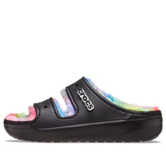 Crocs Classic Cozzzy Sprey Boyalı Sandaletler “Siyah Çok Renkli” 208046-0C4