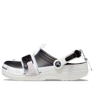 Crocs Classic Fermuarlı Tokalı Terlik “Siyah Beyaz” 208127-066