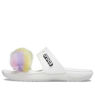 Crocs Classic Fur Sure 2 bantlı sandalet “Beyaz” 207405-100