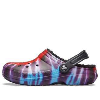 Crocs Classic Tie Dye Stay Warm Cozy Crocs Spor Terlikleri Unisex Mor Kırmızı 206341-988
