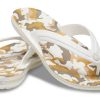 Crocs Crocband Baskılı Parmak Arası Terlik “Beyaz Kahverengi” 205943-94S