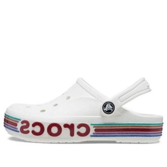 Crocs (GS) Bayaband Gökkuşağı Simli Ayakkabı “Beyaz Kırmızı” 209731-100