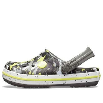 Crocs (GS) Crocband Camo Baskılı Ayakkabı “Gri Siyah Sarı” 205301-0ED