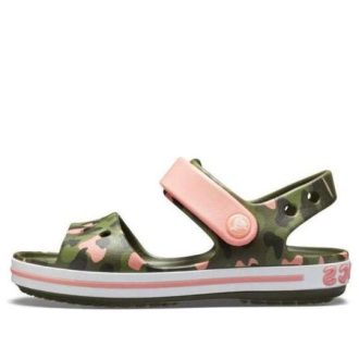 Crocs (GS) Crocband Mevsimlik Grafik Sandaletler “Yeşil Pembe” 205765-737