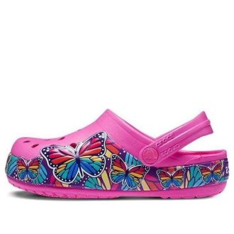 Crocs (GS) Fun Lab Çok Amaçlı Kelebek Bantlı Hafif Terlik “Pembe Mavi” 206158-6QQ