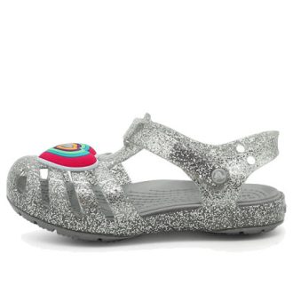 Crocs (GS) Isabella Simli Düz Sandaletler “Gri Gümüş” 205038-040
