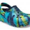 Crocs (GS) Klasik Astarlı Mermer Desenli Takunya “Mavi Tie Dye” 207238-4HQ