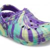 Crocs (GS) Klasik Astarlı Mermer Desenli Takunya “Neon Mor Çok Renkli” 207238-573