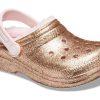 Crocs (GS) Klasik Astarlı Simli Ayakkabı “Altın Pembe” 207462-2UB