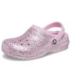 Crocs (GS) Klasik Astarlı Simli Ayakkabı “Pembe” 207462-6S0