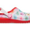 Crocs (GS) Klasik Astarlı Yükseltilmiş Sweethearts Takunya “Kırmızı Beyaz” 207738-119