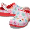 Crocs (GS) Klasik Astarlı Yükseltilmiş Sweethearts Takunya “Kırmızı Beyaz” 207738-119