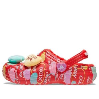 Crocs (GS) Klasik Çizgili Yükseltilmiş Sweethearts Takunya “Kırmızı çok renkli” 207814-610