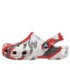 Crocs (GS) Klasik Mermer Desenli Takunya “Beyaz Kırmızı Gri” 207002-884