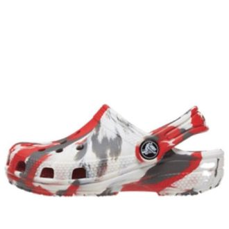 Crocs (GS) Klasik Mermer Desenli Takunya “Beyaz Kırmızı Gri” 207002-884