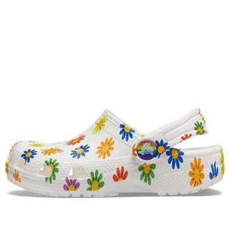 Crocs (GS) Klasik Mevsimlik Baskılı Ayakkabı “Beyaz Çok Renkli” 207345-94S
