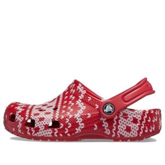 Crocs (GS) Klasik Tatil Kazak Ayakkabısı “Kırmızı Beyaz” 209221-90H