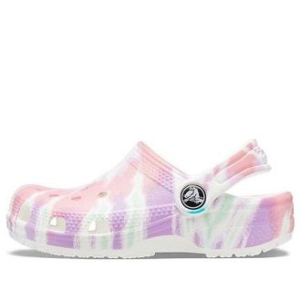 Crocs (GS) Klasik Tie-Dye Grafikli Ayakkabı “Beyaz Çok Renkli” 205451-6SN