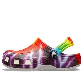 Crocs (GS) Klasik Tie Dye Grafikli Ayakkabı “Mor Kırmızı” 205451-90H