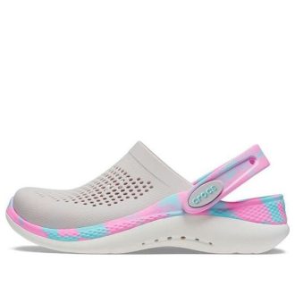 Crocs (GS) Literide 360  Mermer Desenli Takunya “Gri Pembe Mavi” 207668-1DU