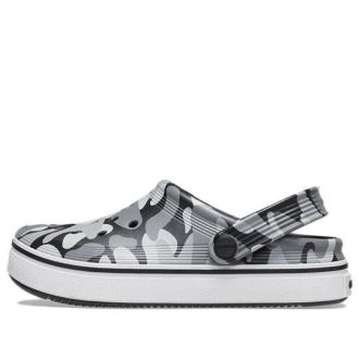 Crocs (GS) Off Court Baskılı Terlikler “Gri Siyah Beyaz” 209150-066