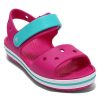 Crocs (GS) Timsah Bantlı Kayış Kapatmalı Sandaletler “Pembe Mavi” 12856-6LH