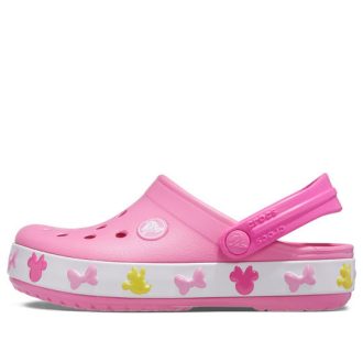 Crocs (GS) x Disney Mickey ve Minnie Mouse Terlikleri “Pembe Beyaz” 206800-04