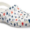 Crocs Klasik Clog Baskılı Sandaletler Beyaz Mavi 206053-94S