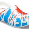 Crocs Klasik Desenli Aşınmaya Dayanıklı Kaymaz Spor Unisex Beyaz Mavi Kırmızı Sandalet “Beyaz Mavi Kırmızı” 205453-928