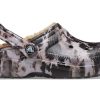 Crocs Klasik Çizgili Çamaşır Suyu Boyalı Terlik “Siyah Beyaz Bej” 207299-001