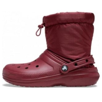 Crocs Klasik Çizgili Neo Şişme Botlar “Kırmızı” 206630-612