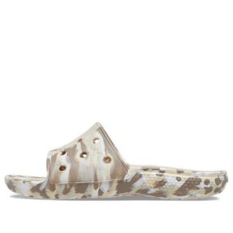 Crocs Klasik Mermer Desenli Sandaletler “Beyaz Kahverengi” 206879-2Y3