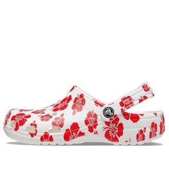 Crocs Klasik Plaj Sandaletleri Unisex Kırmızı Beyaz 207849-1AZ