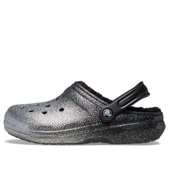 Crocs Klasik Simli Astarlı Terlik “Siyah Gümüş” 205842-067