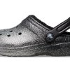 Crocs Klasik Simli Astarlı Terlik “Siyah Gümüş” 205842-067