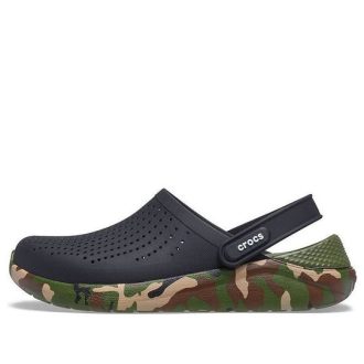 Crocs LiteRide Ayakkabı Baskılı Klasik Sandaletler Unisex Siyah 206491-0C4