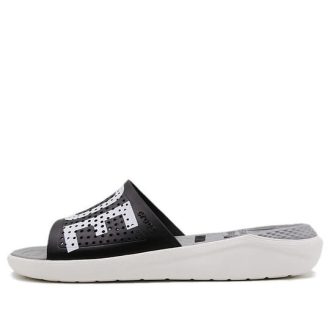 Crocs LiteRide LOGO Unisex Siyah Terlik “Siyah Beyaz” 205562-066