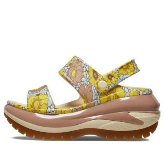 Crocs Mega Crush Retro Çiçekli Sandaletler “Vanilya Mantar” 208966-1LQ