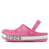 Crocs (PS) Crocband Bold Logo Outdoor Düz Topuklu Minimalist Spor Pembe Sandaletler 206022-65Y