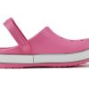 Crocs (PS) Crocband Bold Logo Outdoor Düz Topuklu Minimalist Spor Pembe Sandaletler 206022-65Y