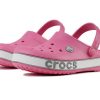 Crocs (PS) Crocband Bold Logo Outdoor Düz Topuklu Minimalist Spor Pembe Sandaletler 206022-65Y