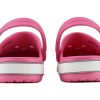 Crocs (PS) Crocband Bold Logo Outdoor Düz Topuklu Minimalist Spor Pembe Sandaletler 206022-65Y