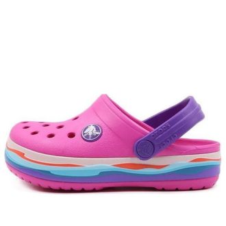 Crocs (PS) Crocband Dalgalı Bant Küçük Crocs Günlük Pembe Mor Sandaletler “Pembe Mor” 205697-6L0