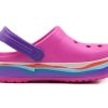 Crocs (PS) Crocband Dalgalı Bant Küçük Crocs Günlük Pembe Mor Sandaletler “Pembe Mor” 205697-6L0