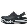 Crocs (PS) Küçük Crocs Outdoor Düz Topuklu Plaj Sporları Siyah Beyaz Sandalet “Siyah Beyaz” 205100-001